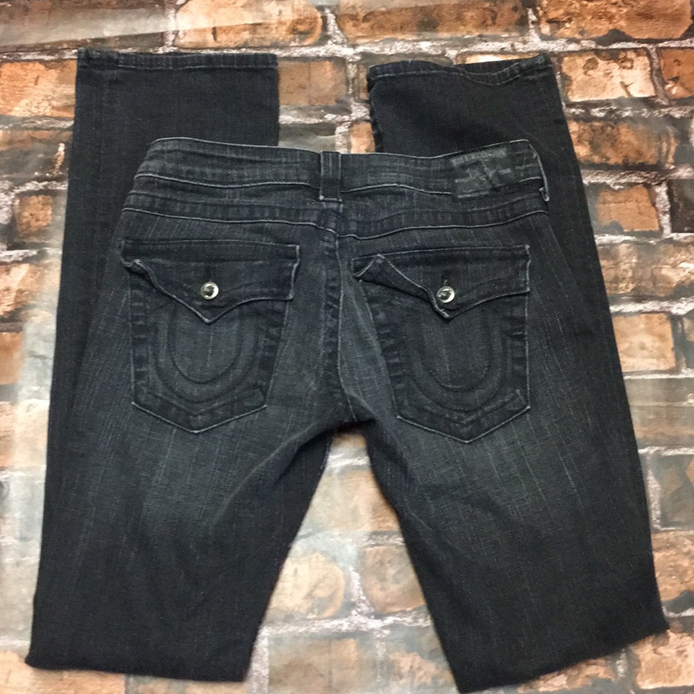 True Religion Distressed Black Jeans